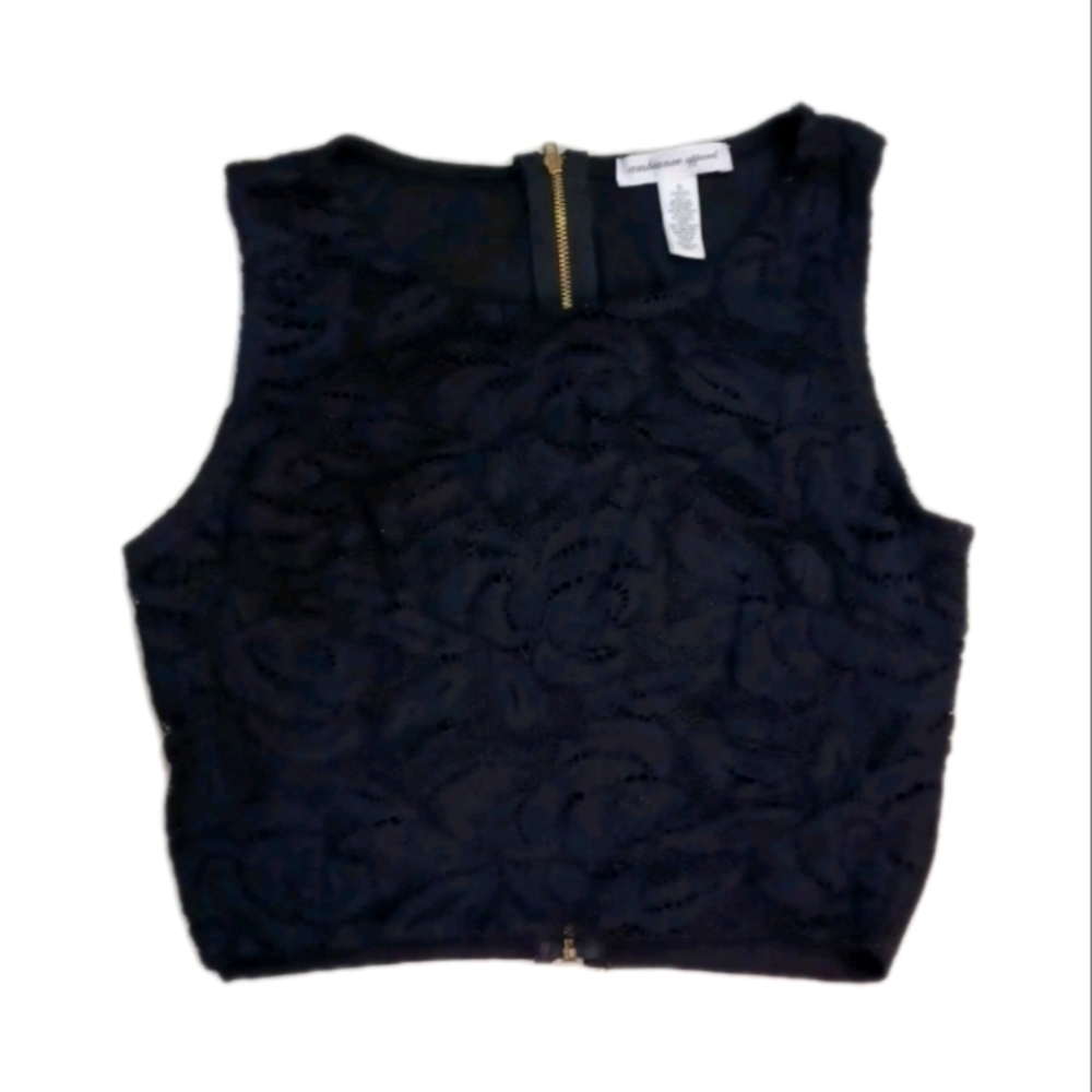Elegant Black Lace Sleeveless Crop Top